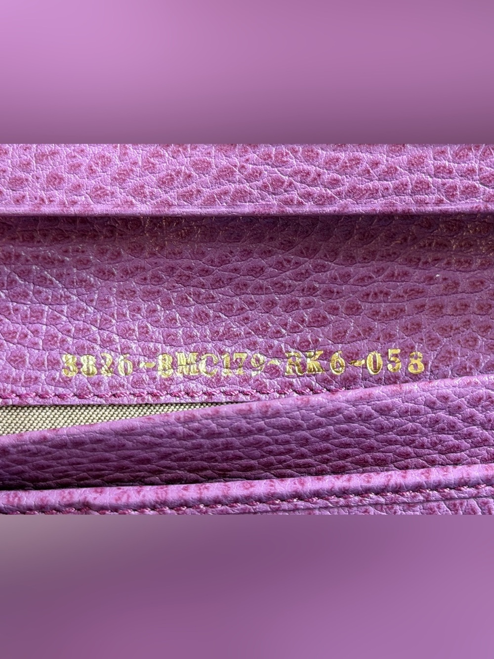 Fendi purple pebbled leather wallet - Picture 9 of 16